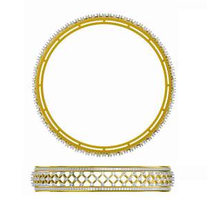 Beautifully Crafted Diamond Bangles in 18k Yellow Gold with Certified Diamonds - BN0061P
